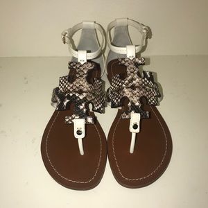 Tory Burch Phoebe Black White Ivory Sandal Size 10